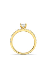 Load image into Gallery viewer, 2CTW Emerald Shaped Lab Grown Diamond (F/VS) Classic Accented  Set With Band and Engagement Ring in 14K Gold
