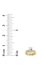 Load image into Gallery viewer, 2CTW Emerald Shaped Lab Grown Diamond (F/VS) Classic Accented  Set With Band and Engagement Ring in 14K Gold
