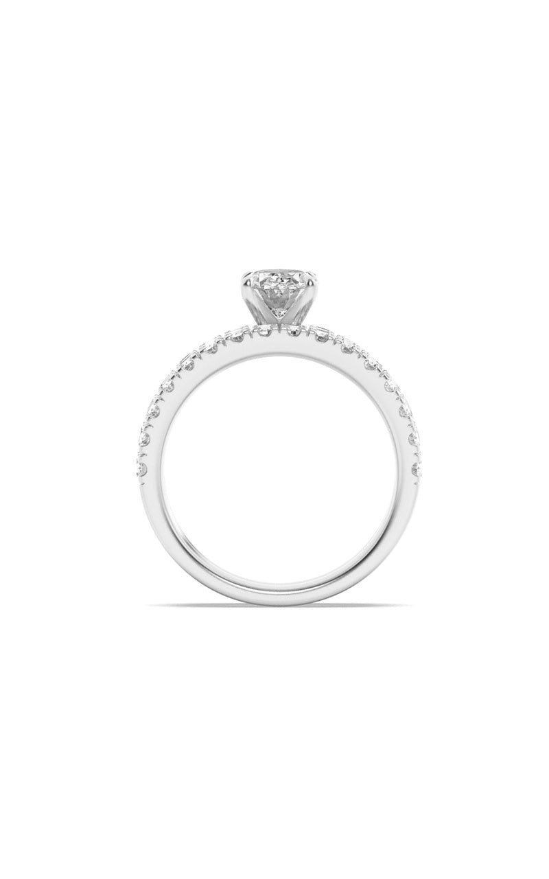 2CTW Oval Shaped Lab Grown Diamond (F/VS) Classic Accented  Set With Band and Engagement Ring in 14K Gold