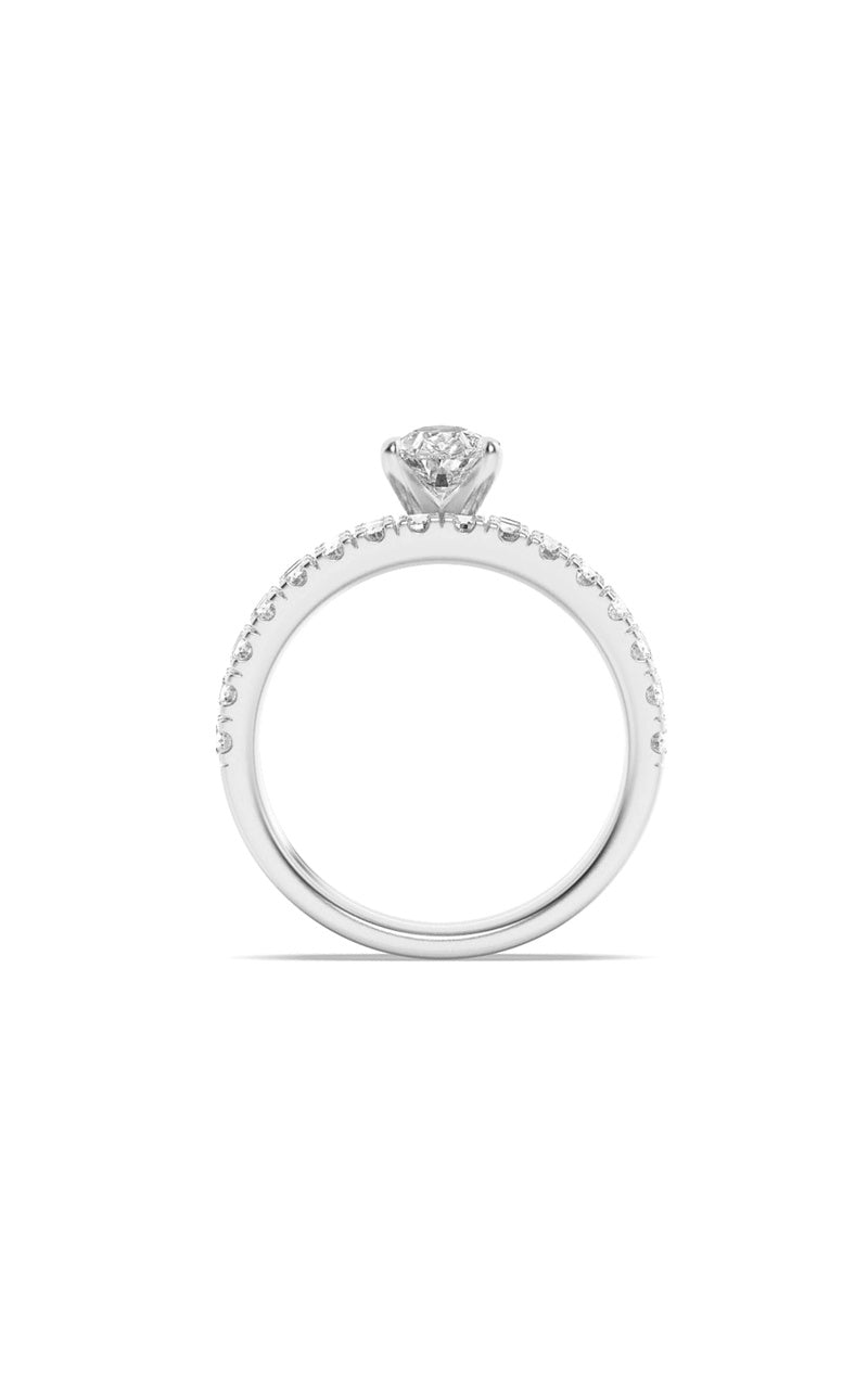 2CTW Pear Shaped Lab Grown Diamond (F/VS) Classic Accented  Set With Band and Engagement Ring in 14K Gold