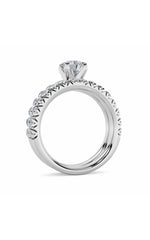 Load image into Gallery viewer, 2CTW Round Shaped Lab Grown Diamond (F/VS) Classic Accented Set With Band and Engagement Ring in 14K Gold
