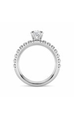 Load image into Gallery viewer, 2CTW Round Shaped Lab Grown Diamond (F/VS) Classic Accented Set With Band and Engagement Ring in 14K Gold
