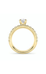 Load image into Gallery viewer, 2CTW Round Shaped Lab Grown Diamond (F/VS) Classic Accented Set With Band and Engagement Ring in 14K Gold
