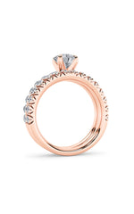 Load image into Gallery viewer, 2CTW Round Shaped Lab Grown Diamond (F/VS) Classic Accented Set With Band and Engagement Ring in 14K Gold
