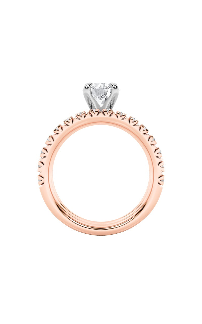 2CTW Round Shaped Lab Grown Diamond (F/VS) Classic Accented Set With Band and Engagement Ring in 14K Gold