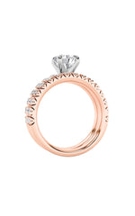 Load image into Gallery viewer, 2CTW Round Shaped Lab Grown Diamond (F/VS) Classic Accented Set With Band and Engagement Ring in 14K Gold
