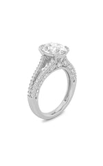Load image into Gallery viewer, 2CTW Oval Shaped Lab Grown Diamond (F/VS) Split Shank Accented Engagement Ring in 14K Gold
