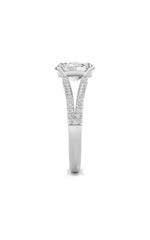 Load image into Gallery viewer, 2CTW Oval Shaped Lab Grown Diamond (F/VS) Split Shank Accented Engagement Ring in 14K Gold
