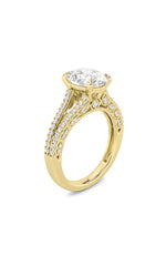 Load image into Gallery viewer, 2CTW Oval Shaped Lab Grown Diamond (F/VS) Split Shank Accented Engagement Ring in 14K Gold
