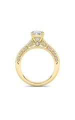 Load image into Gallery viewer, 2CTW Oval Shaped Lab Grown Diamond (F/VS) Split Shank Accented Engagement Ring in 14K Gold
