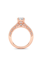 Load image into Gallery viewer, 2CTW Oval Shaped Lab Grown Diamond (F/VS) Split Shank Accented Engagement Ring in 14K Gold
