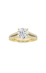 Load image into Gallery viewer, 2CTW Round Shaped Lab Grown Diamond (F/VS) Split Shank Accented Engagement Ring in 14K Gold
