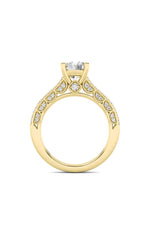 Load image into Gallery viewer, 2CTW Round Shaped Lab Grown Diamond (F/VS) Split Shank Accented Engagement Ring in 14K Gold
