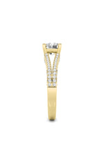 Load image into Gallery viewer, 2CTW Round Shaped Lab Grown Diamond (F/VS) Split Shank Accented Engagement Ring in 14K Gold
