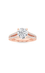 Load image into Gallery viewer, 2CTW Round Shaped Lab Grown Diamond (F/VS) Split Shank Accented Engagement Ring in 14K Gold
