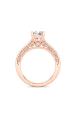 Load image into Gallery viewer, 2CTW Round Shaped Lab Grown Diamond (F/VS) Split Shank Accented Engagement Ring in 14K Gold
