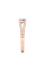 Load image into Gallery viewer, 2CTW Round Shaped Lab Grown Diamond (F/VS) Split Shank Accented Engagement Ring in 14K Gold
