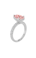 Load image into Gallery viewer, 2CTW Pear Shaped Lab Grown Diamond (F/VS) Halo Accented Engagement Ring in 14K Gold
