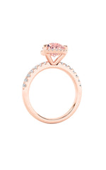 Load image into Gallery viewer, 2CTW Pear Shaped Lab Grown Diamond (F/VS) Halo Accented Engagement Ring in 14K Gold

