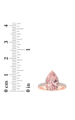 Load image into Gallery viewer, 2CTW Pear Shaped Lab Grown Diamond (F/VS) Halo Accented Engagement Ring in 14K Gold
