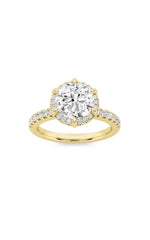 Load image into Gallery viewer, 2CTW Round Shaped Lab Grown Diamond (F/VS) Halo Accented Engagement Ring in 14K Gold
