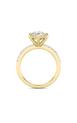 Load image into Gallery viewer, 2CTW Round Shaped Lab Grown Diamond (F/VS) Halo Accented Engagement Ring in 14K Gold
