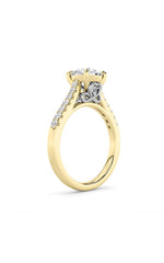 Load image into Gallery viewer, 2.5CTW Round Shaped Lab Grown Diamond (F/VS) Petite Shank Accented Engagement Ring in 14K Gold
