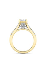 Load image into Gallery viewer, 2.5CTW Round Shaped Lab Grown Diamond (F/VS) Petite Shank Accented Engagement Ring in 14K Gold
