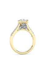 Load image into Gallery viewer, 2.5CTW Round Shaped Lab Grown Diamond (F/VS) Petite Shank Accented Engagement Ring in 14K Gold
