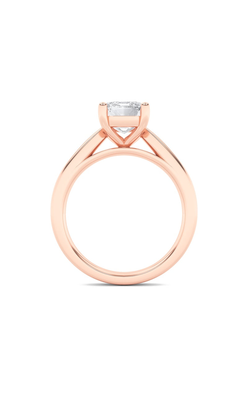 2CTW Emerald Shaped Lab Grown Diamond (F/VS) Classic Shank Solitaire Engagement Ring in 14K Gold