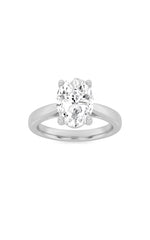 Load image into Gallery viewer, 2CTW Oval Shaped Lab Grown Diamond (F/VS) Classic Shank Solitaire Engagement Ring in 14K Gold
