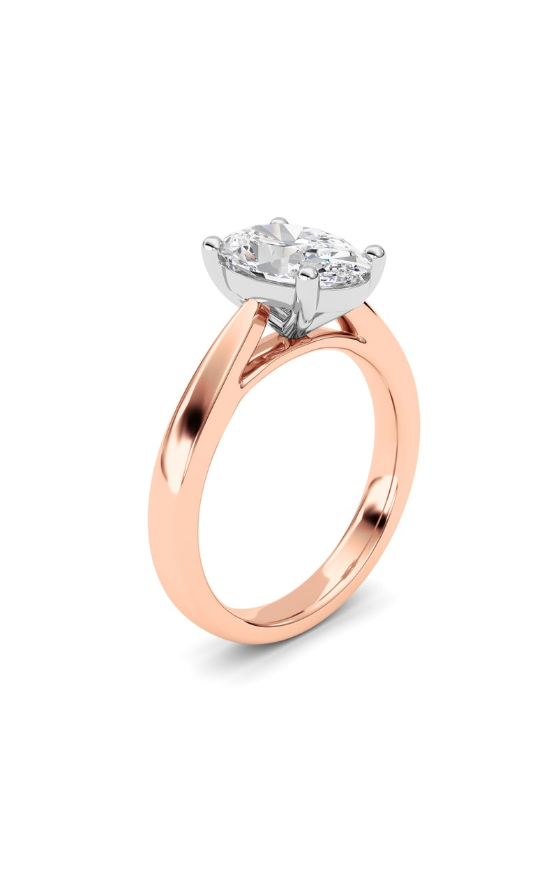 2CTW Oval Shaped Lab Grown Diamond (F/VS) Classic Shank Solitaire Engagement Ring in 14K Gold