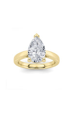 Load image into Gallery viewer, 2CTW Pear Shaped Lab Grown Diamond (F/VS) Classic Shank Solitaire Engagement Ring in 14K Gold
