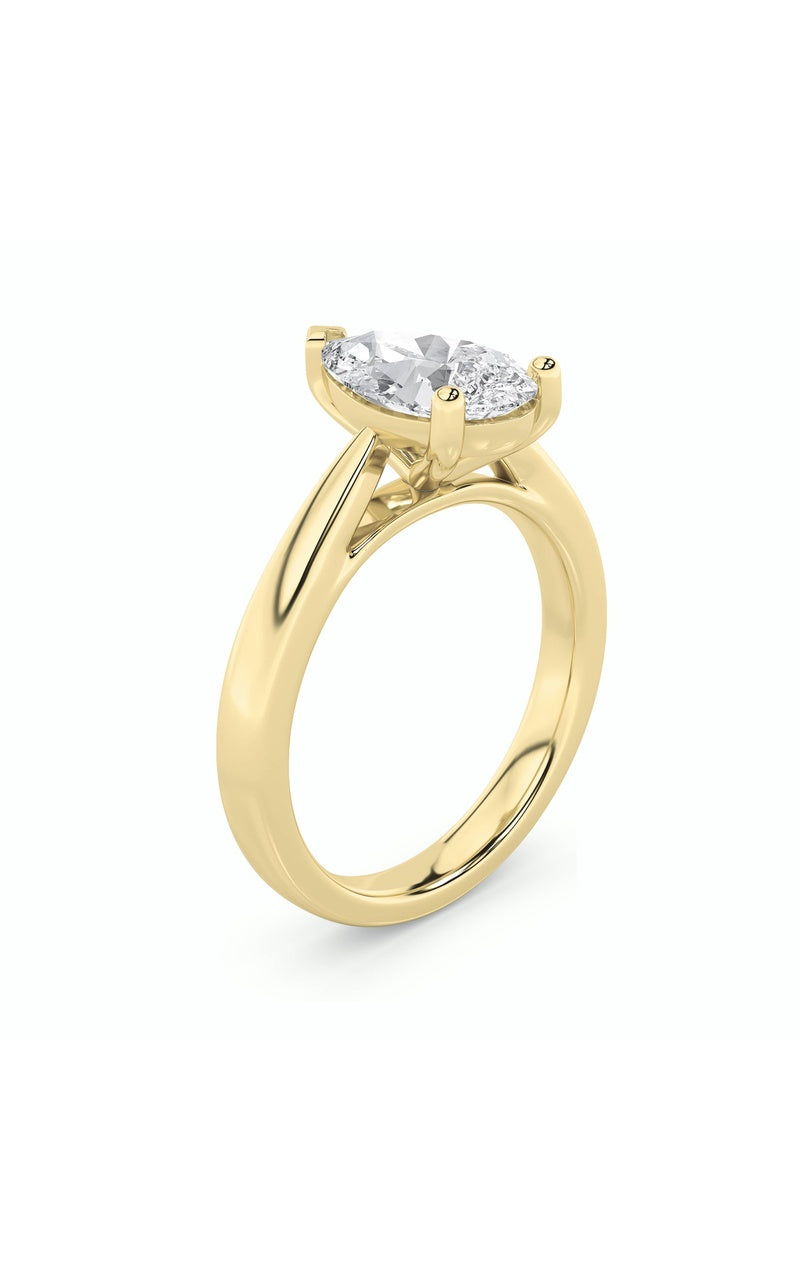 2CTW Pear Shaped Lab Grown Diamond (F/VS) Classic Shank Solitaire Engagement Ring in 14K Gold