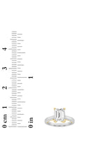 Load image into Gallery viewer, 2.5CTW Elongated Cushion Shaped Lab Grown Diamond (F/VS) Two Tone Cathedral Shank Engagement Ring in 14K Gold
