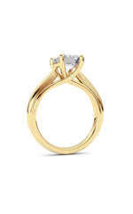 Load image into Gallery viewer, 2CTW Emerald Shaped Lab Grown Diamond (F/VS) Cathedral Shank Engagement Ring in 14K Yellow Gold
