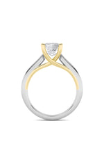 Load image into Gallery viewer, 2CTW Emerald Shaped Lab Grown Diamond (F/VS) Cathedral Shank Engagement Ring in 14K Yellow Gold
