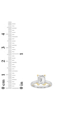 Load image into Gallery viewer, 2CTW Emerald Shaped Lab Grown Diamond (F/VS) Cathedral Shank Engagement Ring in 14K Yellow Gold
