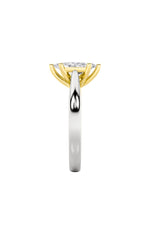 Load image into Gallery viewer, 1CTW Marquise Shaped Lab Grown Diamond (F/VS) Two Tone Six Prong Engagement Ring in 14K Gold
