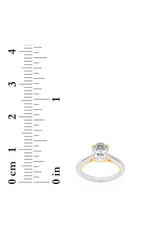 Load image into Gallery viewer, 1CTW Oval Shaped Lab Grown Diamond (F/VS) Two Tone Cathedral Shank Engagement Ring in 14K Gold
