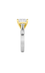 Load image into Gallery viewer, 2CTW Princess Shaped Lab Grown Diamond (G/VS) Two Tone Cathedral Shank Engagement Ring in 14K Gold
