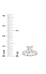 Load image into Gallery viewer, 3CTW Radiant Shaped Lab Grown Diamond (F/VS) Two Tone Cathedral Shank Engagement Ring in 14K Gold
