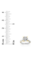 Load image into Gallery viewer, 2.5CTW Round Shaped Lab Grown Diamond (F/VS) Two Tone Cathedral Shank Engagement Ring in 14K Gold
