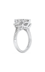 Load image into Gallery viewer, 4CTW Marquise Shaped Lab Grown Diamond (G/VS) Three Stone Accented Engagement Ring in 14K Gold
