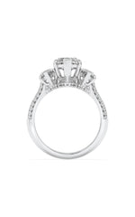 Load image into Gallery viewer, 4CTW Marquise Shaped Lab Grown Diamond (G/VS) Three Stone Accented Engagement Ring in 14K Gold
