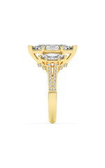 Load image into Gallery viewer, 4CTW Marquise Shaped Lab Grown Diamond (G/VS) Three Stone Accented Engagement Ring in 14K Gold
