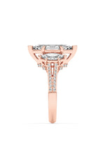 Load image into Gallery viewer, 4CTW Marquise Shaped Lab Grown Diamond (G/VS) Three Stone Accented Engagement Ring in 14K Gold
