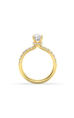 Load image into Gallery viewer, 3CTW Elongated Cushion Shaped Lab Grown Diamond (F/VS) Classic Hidden Halo Accented Solitaire Engagement Ring in 14K Gold
