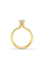 Load image into Gallery viewer, 2CTW Emerald Shaped Lab Grown Diamond (G/VS) Hidden Halo Accented Ring in 14K Gold
