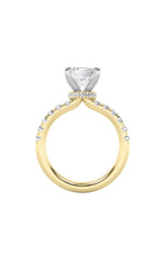Load image into Gallery viewer, 2CTW Emerald Shaped Lab Grown Diamond (G/VS) Hidden Halo Accented Ring in 14K Gold
